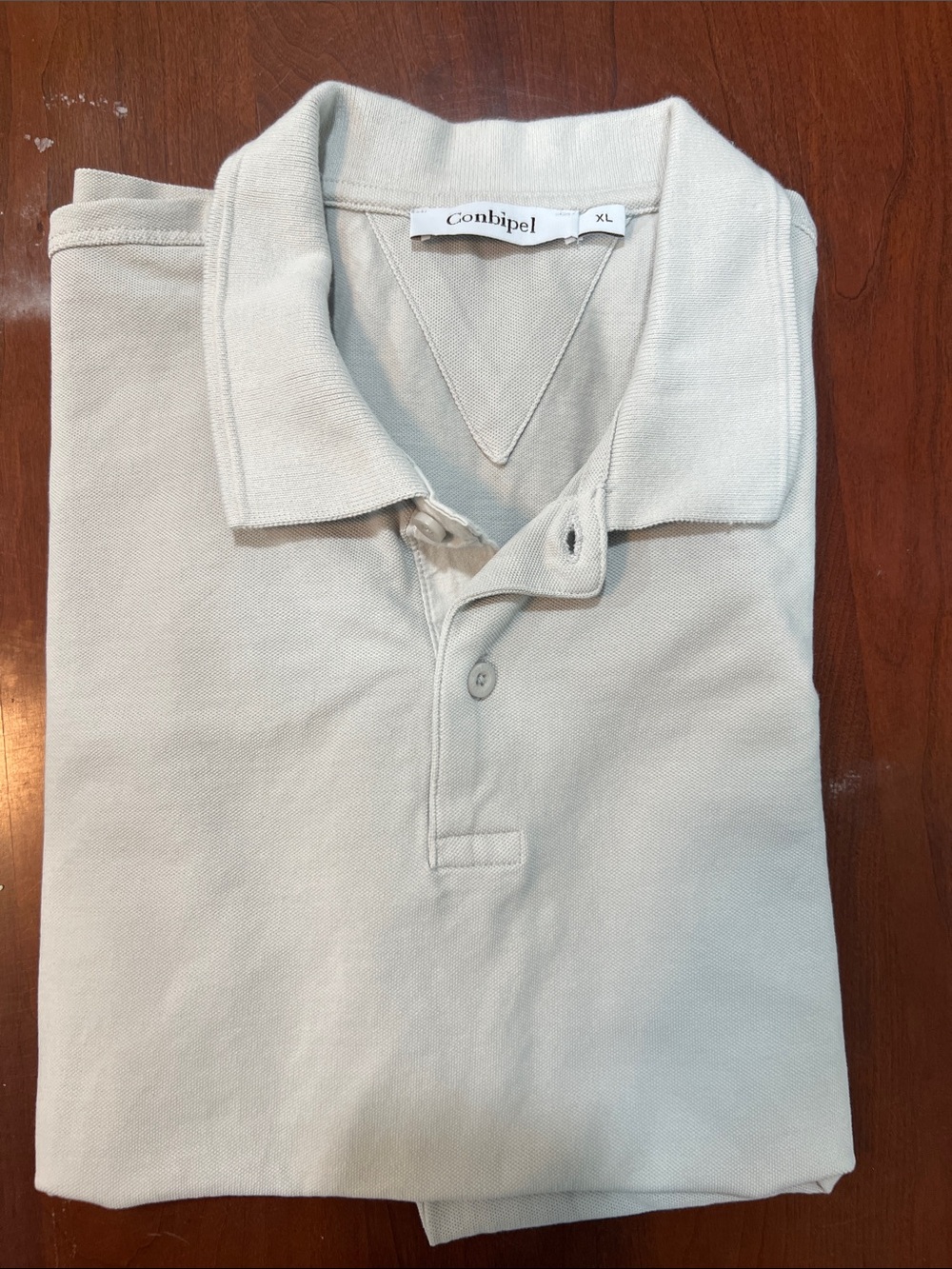 Men's Polo Shirt in Light Beige - Classic Short Sleeve
